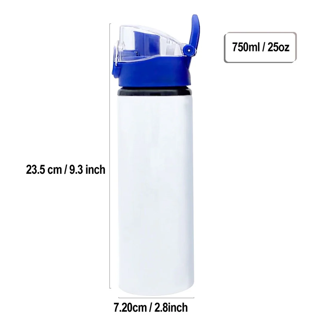 Aluminum Sports Water Bottle – 750ml/ Blue/ Sublimation Printing - Image 2
