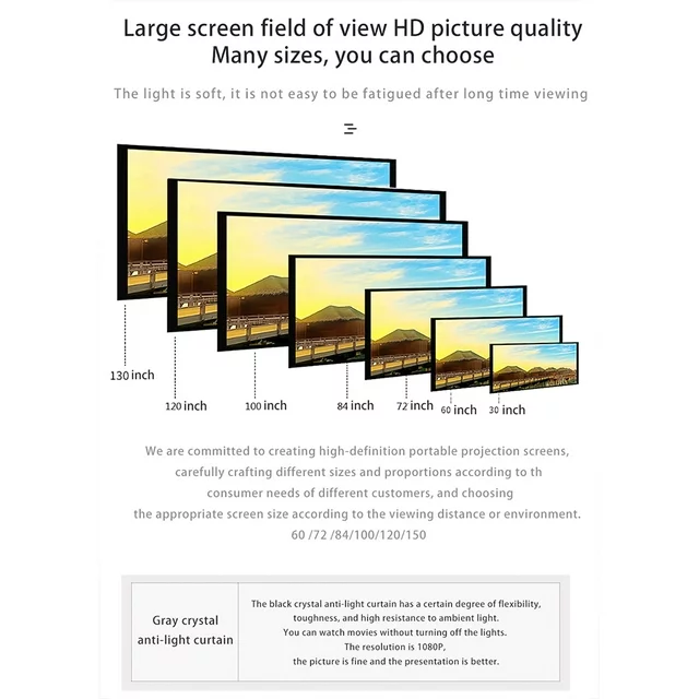 Anti-Light Portable Projector Screen – 16:9 / 84 inch - Image 5