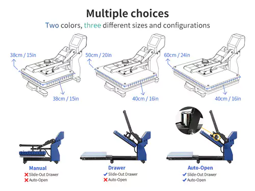 BestSub Automatic Flat Heat Press – 40 x 60cm / Seychelles Blue - Image 8