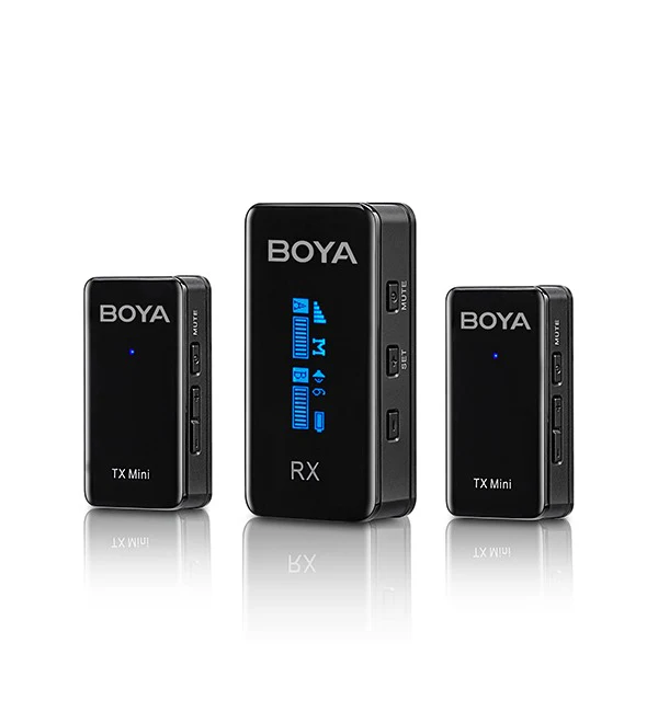 BOYA 2.4GHz smallest Wireless Microphone (2Transmitters+1Receiver) – Black - Image 2