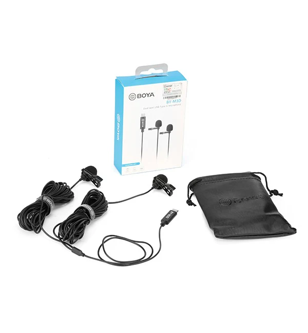 BOYA Dual Digital Lavalier Microphones for Android/Mac/Windows – Black - Image 3