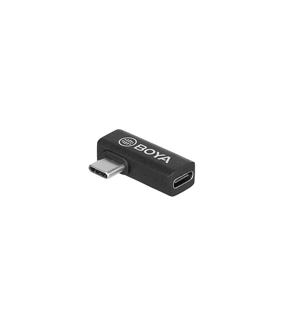 BOYA Female Type-C to Male Type-C Adapter (90 Degree) – Black - Image 2