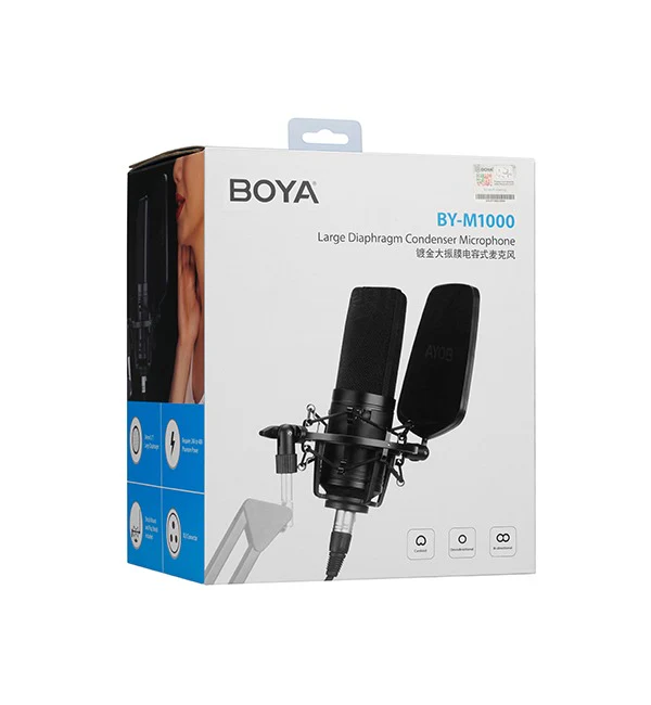 BOYA Large Diaphragm Condenser Microphone – Black - Image 6