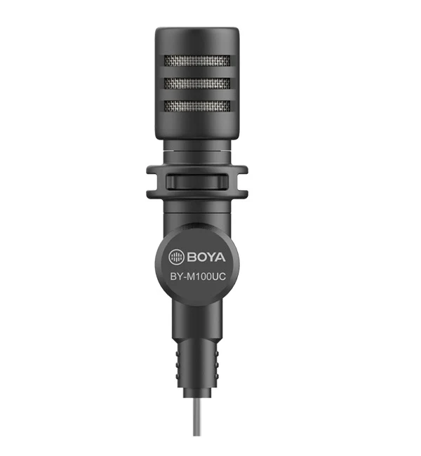 BOYA Miniature Condenser Smartphone Microphone with Type-C Connector – Black