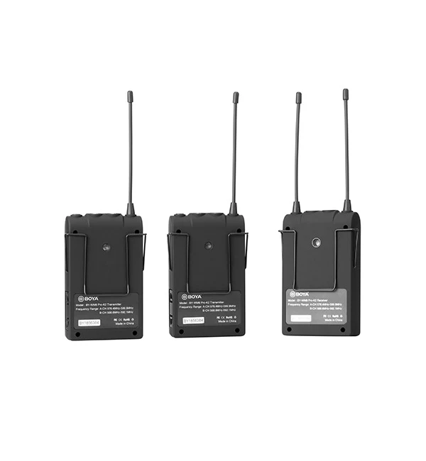 BOYA UHF Wireless Microphone System (1 Receiver, 2 Transmitters) – Black - Image 2