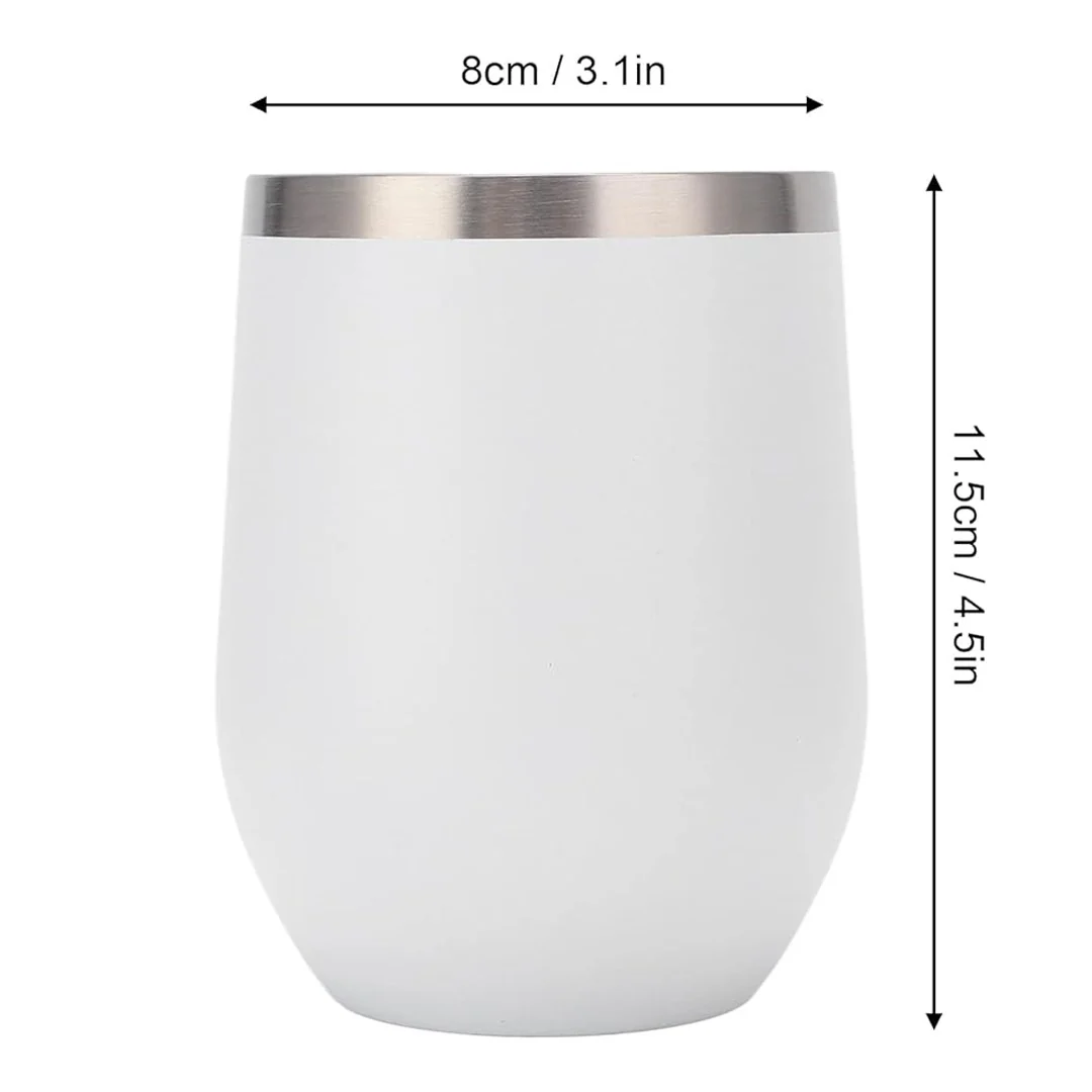 Double Wall Stainless Steel Tumbler Insulated Eggshell Cup with Lid – 12oz / Sublimation Printing / Printing not Included - Image 5