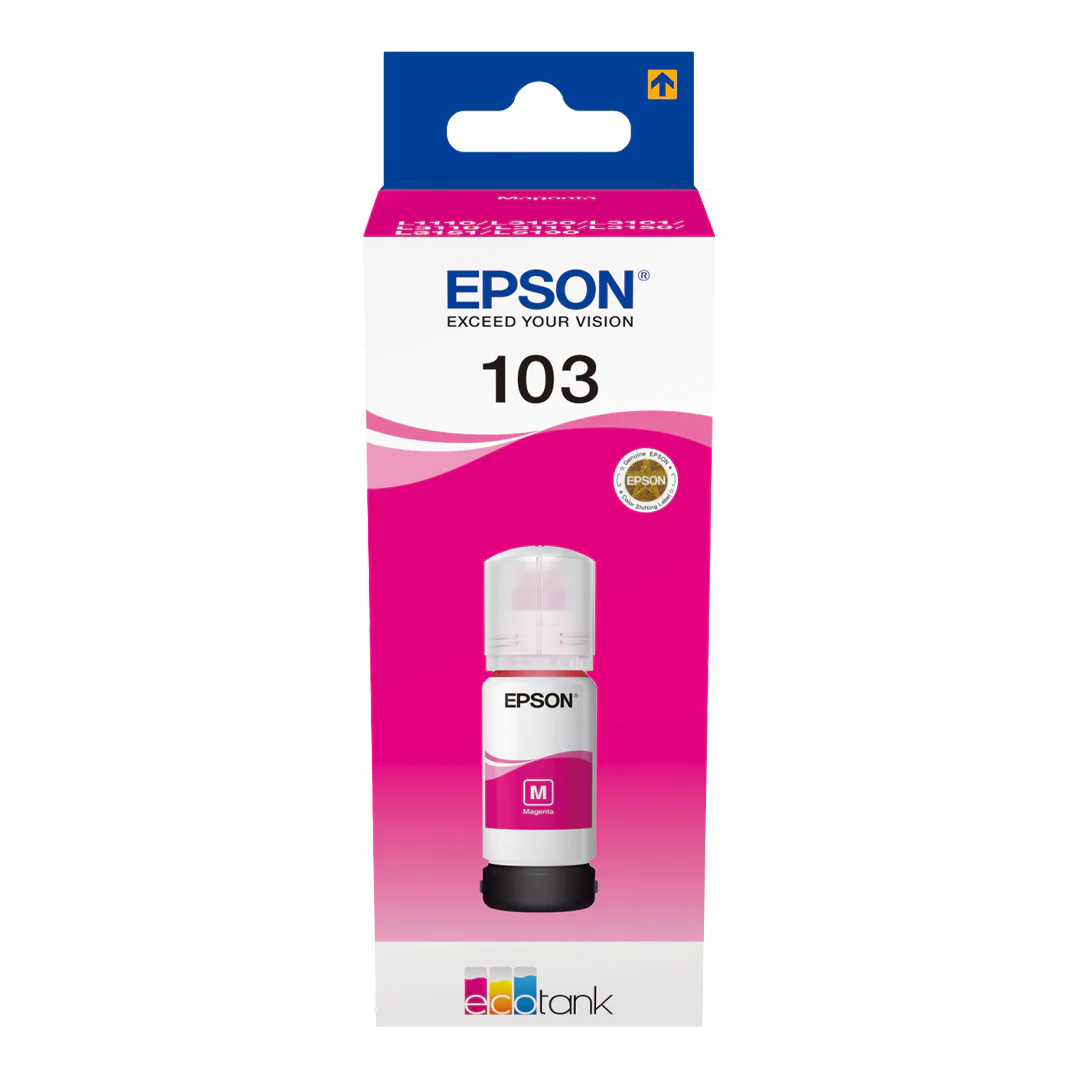 Epson 103 EcoTank Magenta Ink Bottle 65ml – Print up to 7.5K Pages