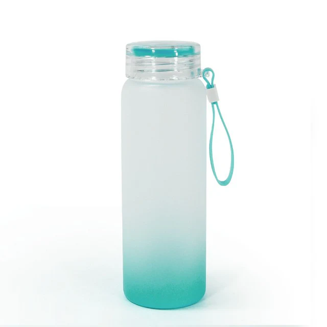Frosted Gradient Color Matte Glass Water Bottle – 500ml/ Green/ Sublimation Blank