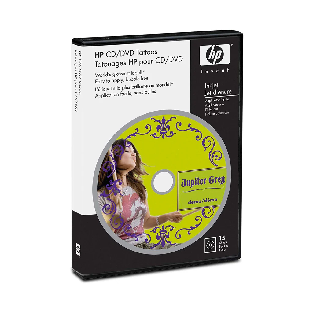 HP CD/DVD Tattoos -15 sheets / 13 x 18 cm