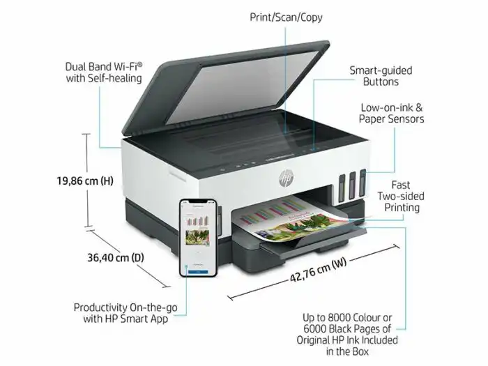 HP Smart Tank Printer 720 AIO – 15ppm / 4800dpi / A4 / USB / Wi-Fi / Color Inkjet - Image 6
