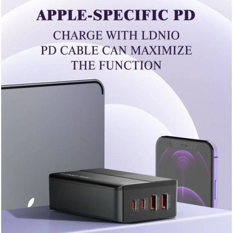 Ldnio A4808Q 65W Super Fast Charging Desktop Charger – USB-C / 1.5 Meters / Black - Image 4