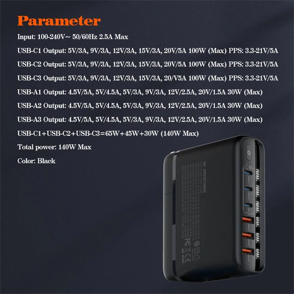Ldnio A6140C 140W GaN Super Fast Desktop Charger - Image 7