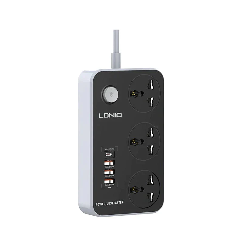 Ldnio SC3412 3 Extension Power Socket – 3 Way / USB / 2 Meters - Image 3