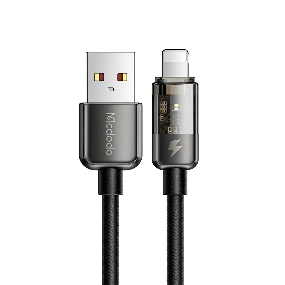 Mcdodo CA-314 Auto Power Off Lightning Transparent Data Cable 1.2m