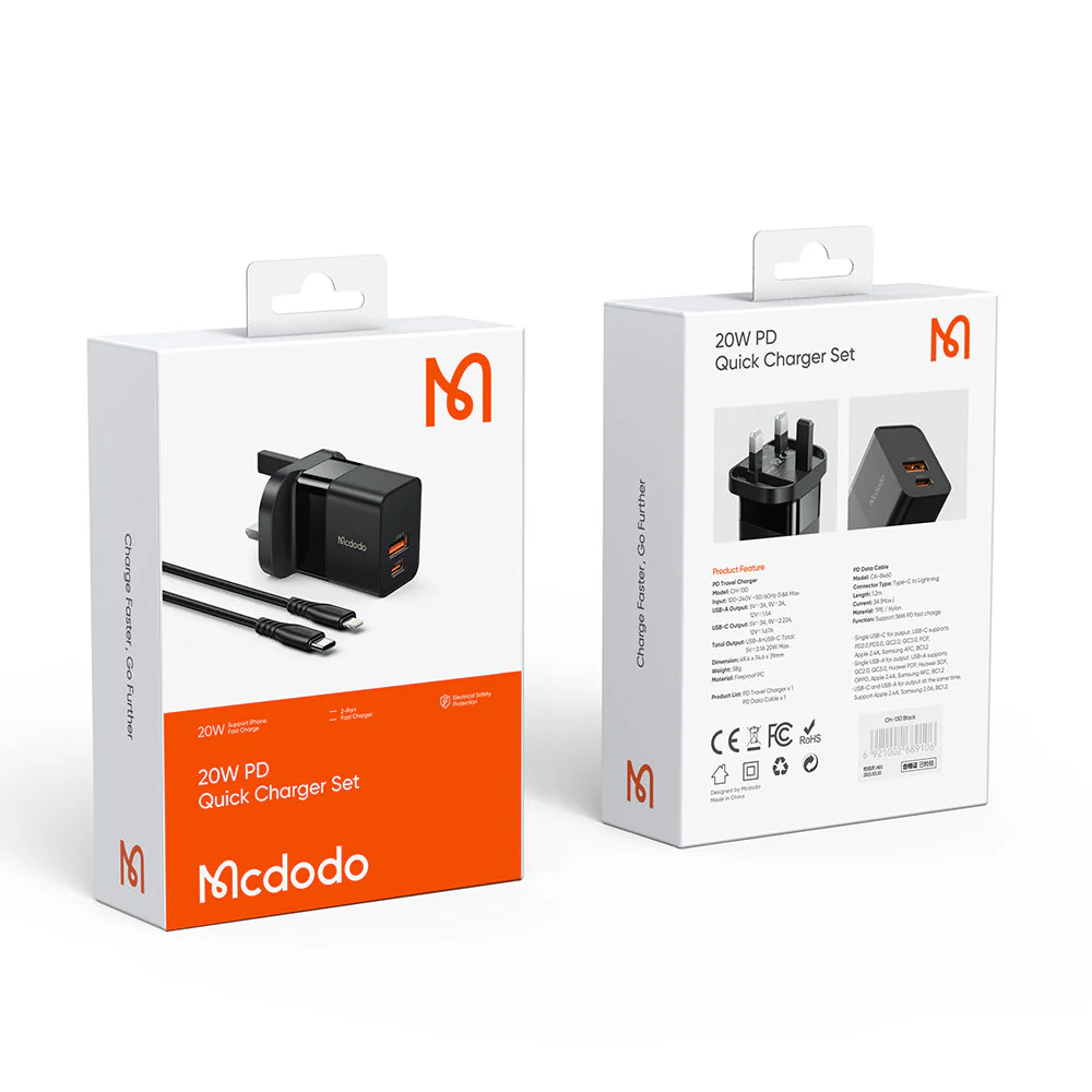 Mcdodo CH-1302 20W PD Quick Charger Set - Image 8