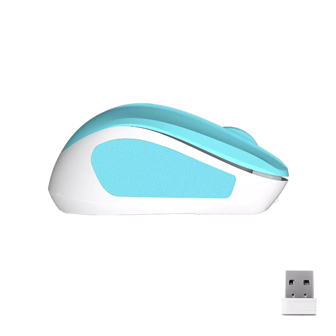 Meetion MiniGo BT Dual-Mode Bluetooth Wireless Mouse - Cyan - Image 3