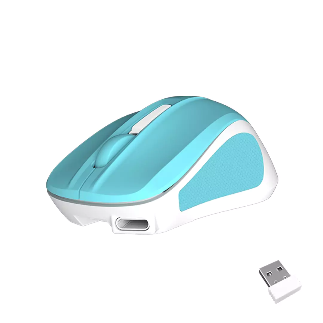 Meetion MiniGo BT Dual-Mode Bluetooth Wireless Mouse - Cyan - Image 8