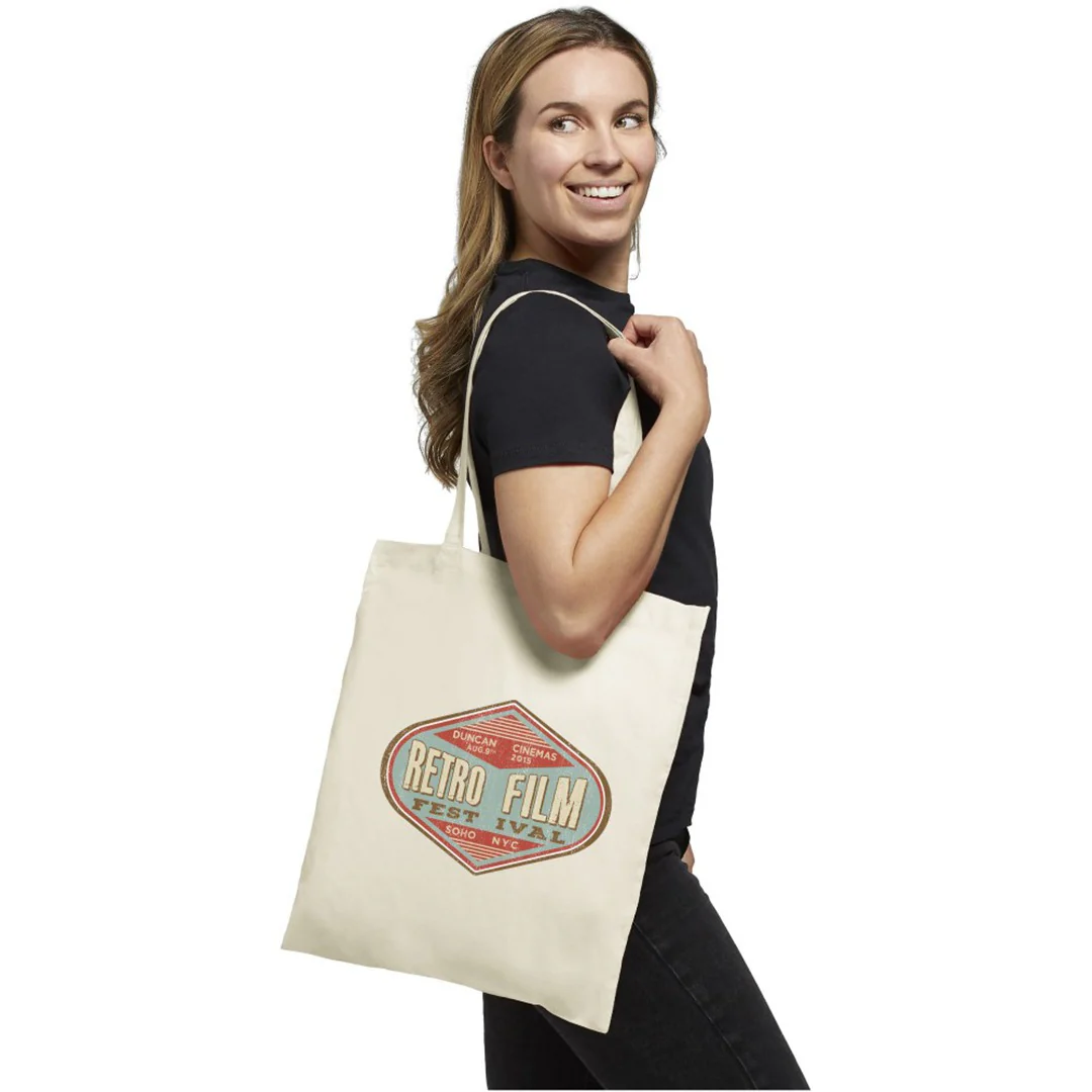 Plain Cotton Horizontal Tote Bag – 42 cm x 37cm/ Beige/ Printing not Included - Image 4