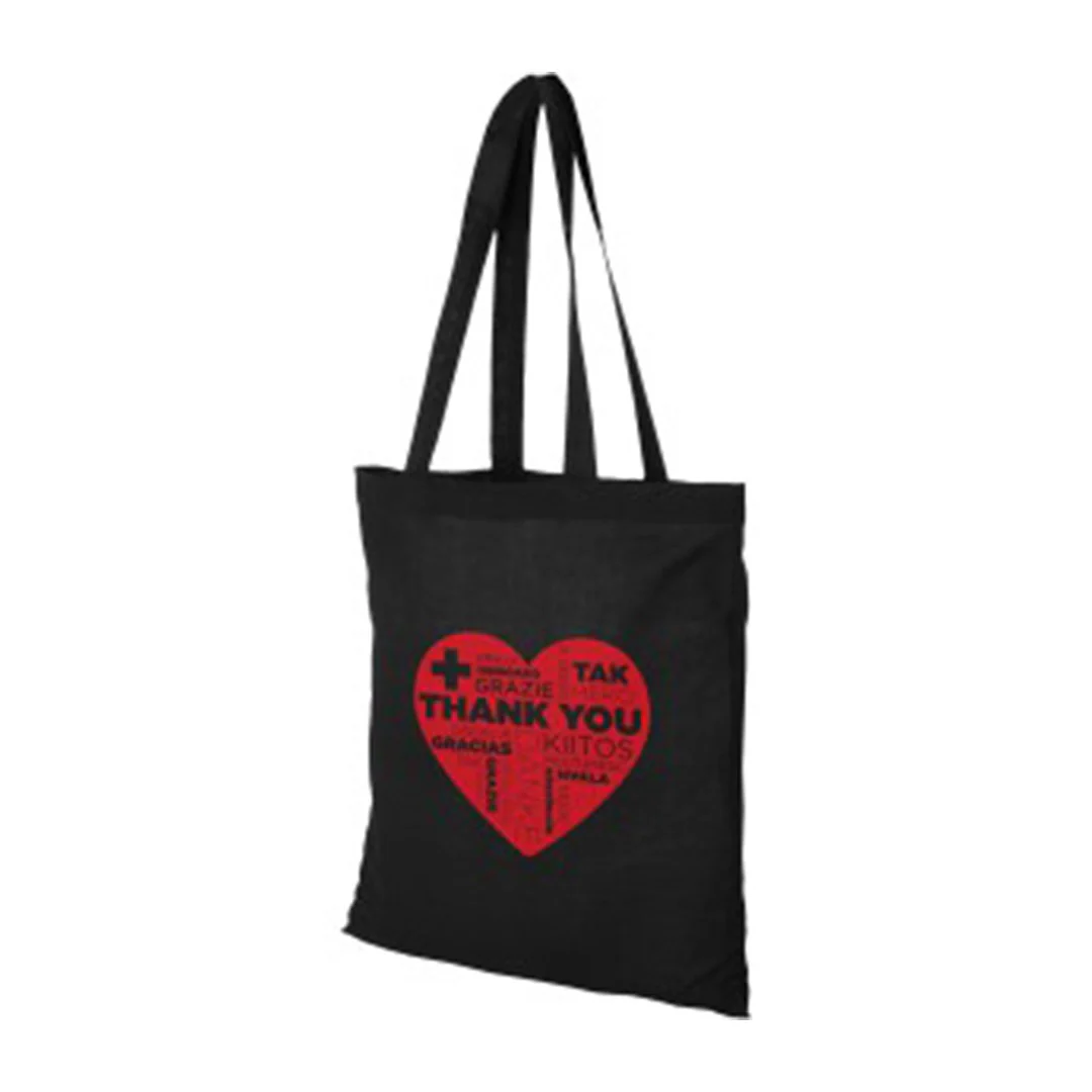 Plain Cotton Horizontal Tote Bag – 42 cm x 37cm/ Black/ Printing not Included - Image 3