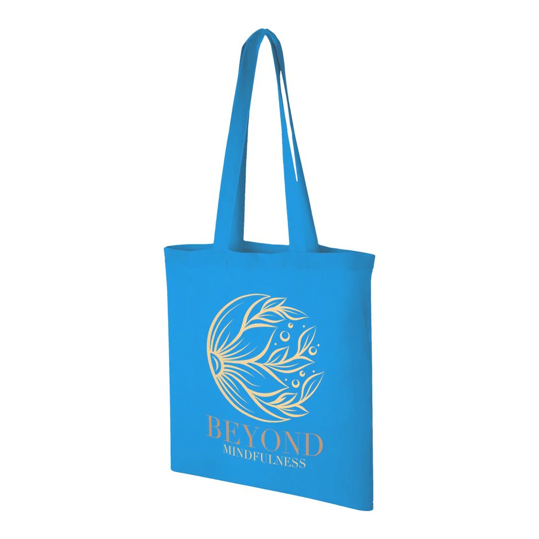 Plain Cotton Horizontal Tote Bag – 42 cm x 37cm/ Light Blue/ Printing not Included - Image 2
