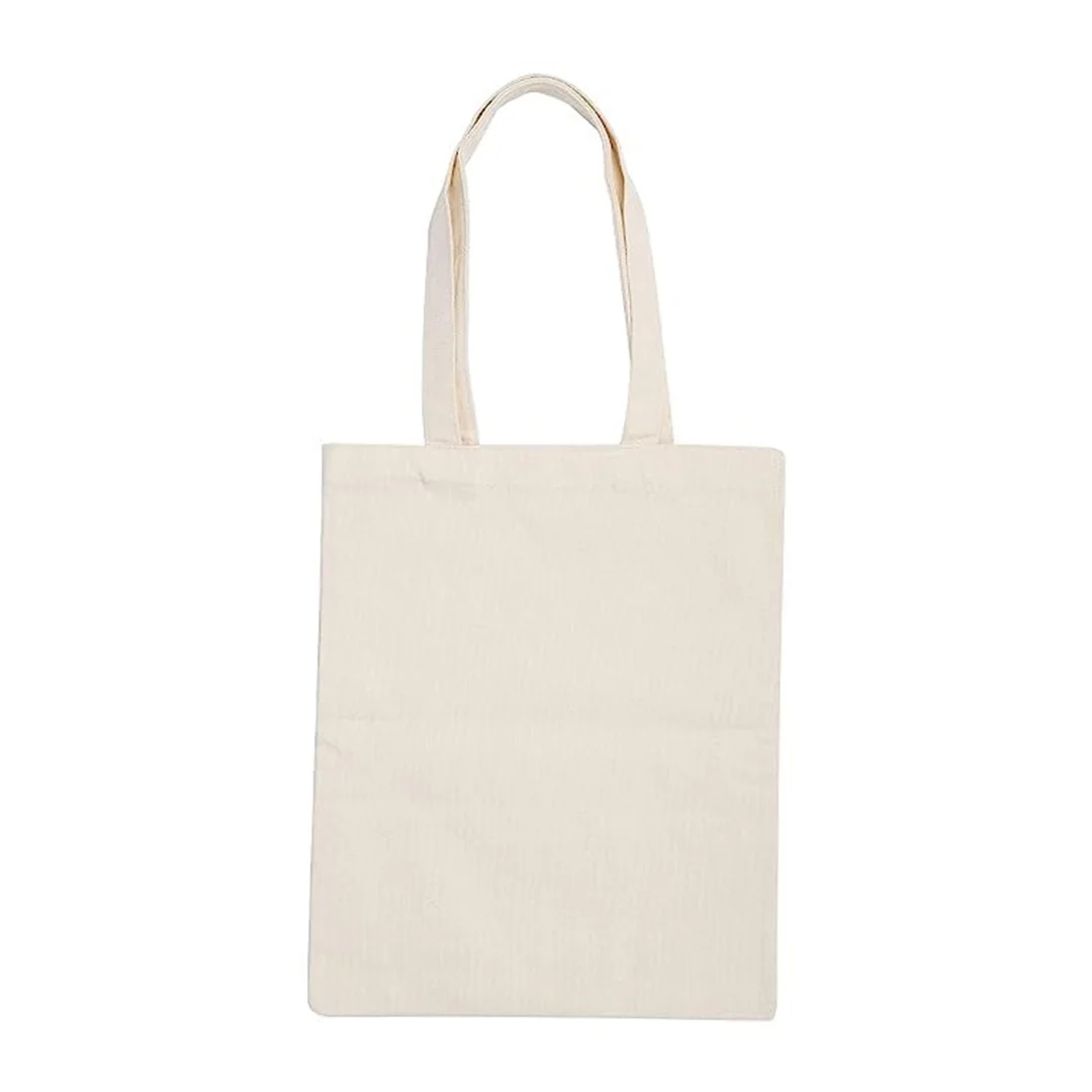Plain Cotton Tote Bag Vertical – 15.2 in x 13.8 in/ Available in White or Black/ Printing not Included - Image 4