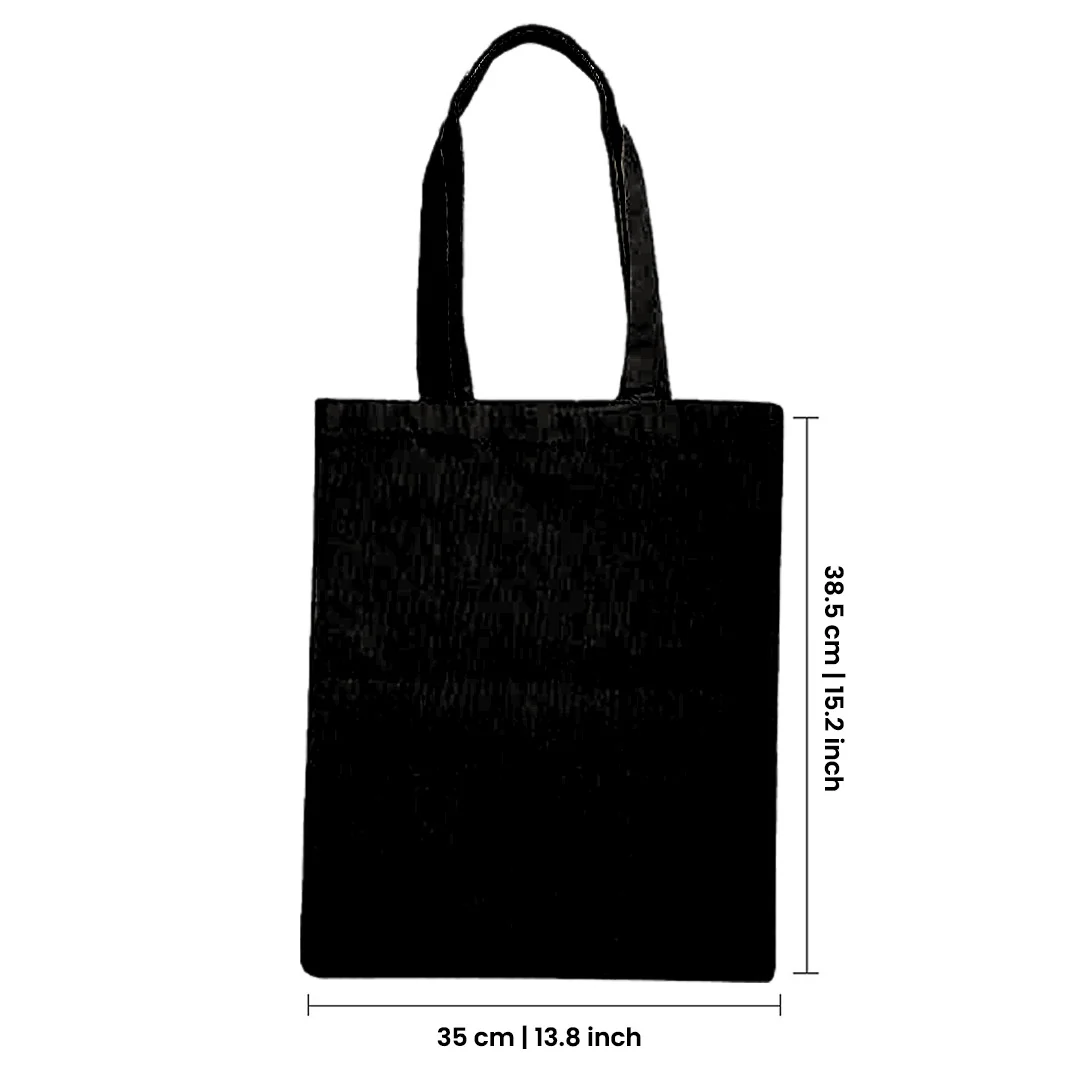 Plain Cotton Tote Bag Vertical – 15.2 in x 13.8 in/ Available in White or Black/ Printing not Included - Image 9