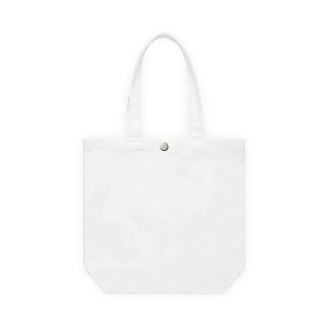 Plain Cotton Tote Bag with Button – 15 in x 14 in/ Medium/ Printing not Included