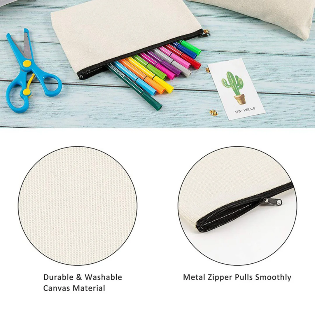 Plain Cotton Zipper Bag Medium – 4.5 in x 7 in/ Printing not Included - Image 5