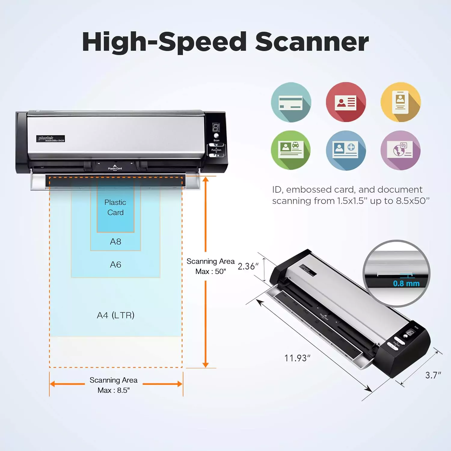 Plustek MobileOffice D430 – 2.4 sec/page / 600dpi / A4 / USB / Duplex Portable Scanner – Scanner - Image 5