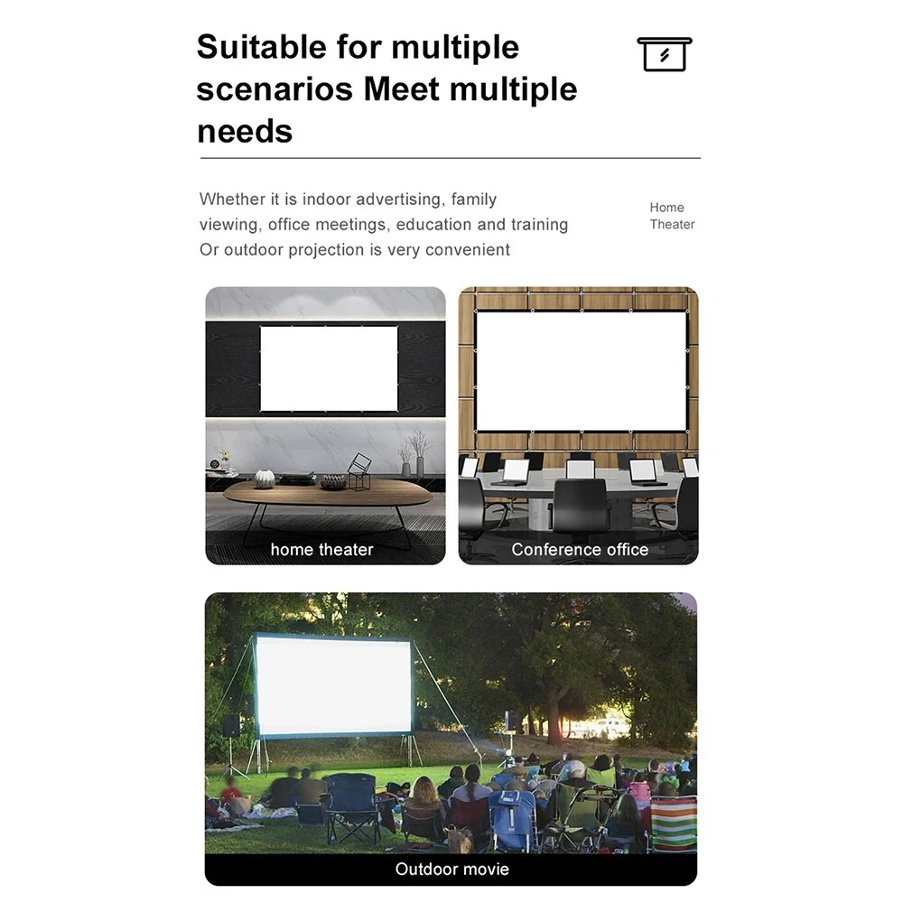 Portable Milk Silk Projector Screen – 16:9 / 84 inch / Screen Wall - Image 4