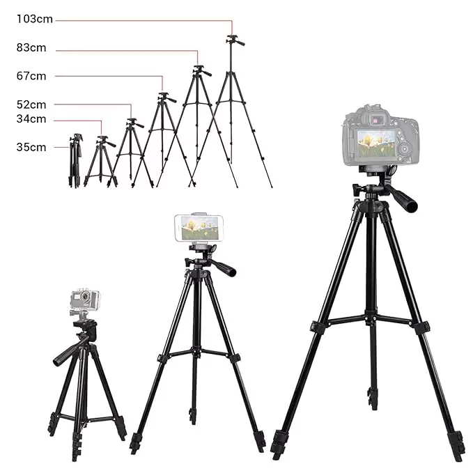 Portable Universal Adjustable Tripod Stand 3120A – For Mobile Phones & Cameras - Image 2