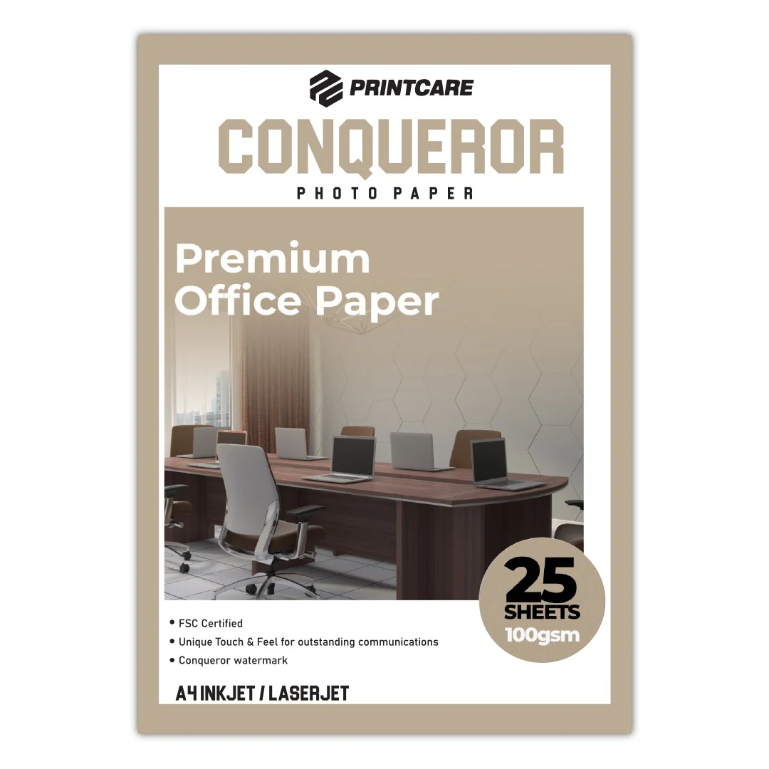 Print Care Conqueror Photo Paper – A4/ 25 Sheets/ 100GSM/ Yellow/ Inkjet/ Laserjet