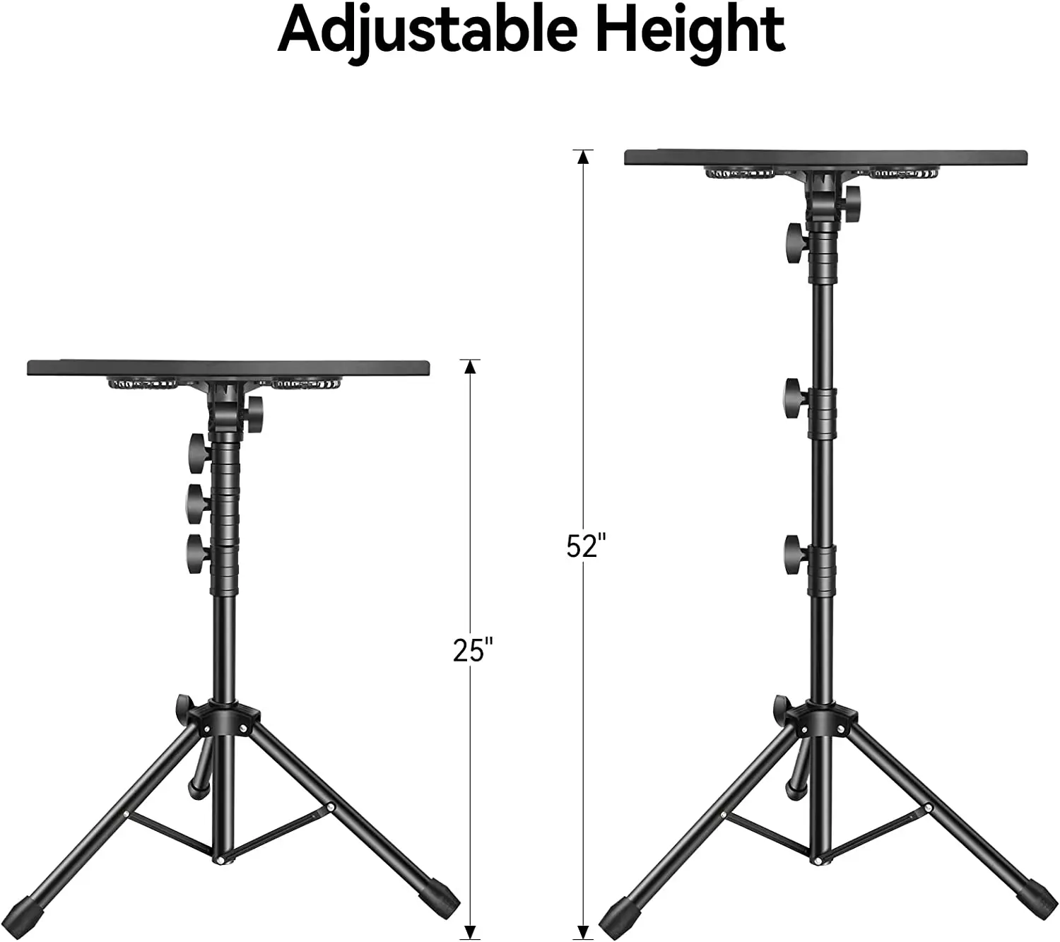 Projector Stand Tripod with Laptop Cooling Pad with 2 Fans, Portable Laptop Stand Adjustable Height 25-52inch, Outdoor Projector Tripod Stand with Large Tray - Image 5