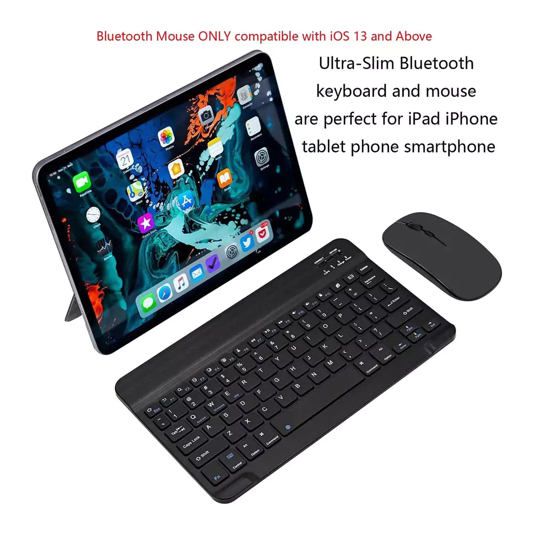 Rechargeable Ultra-Slim Bluetooth Keyboard and Mouse Combo - Black - Image 4