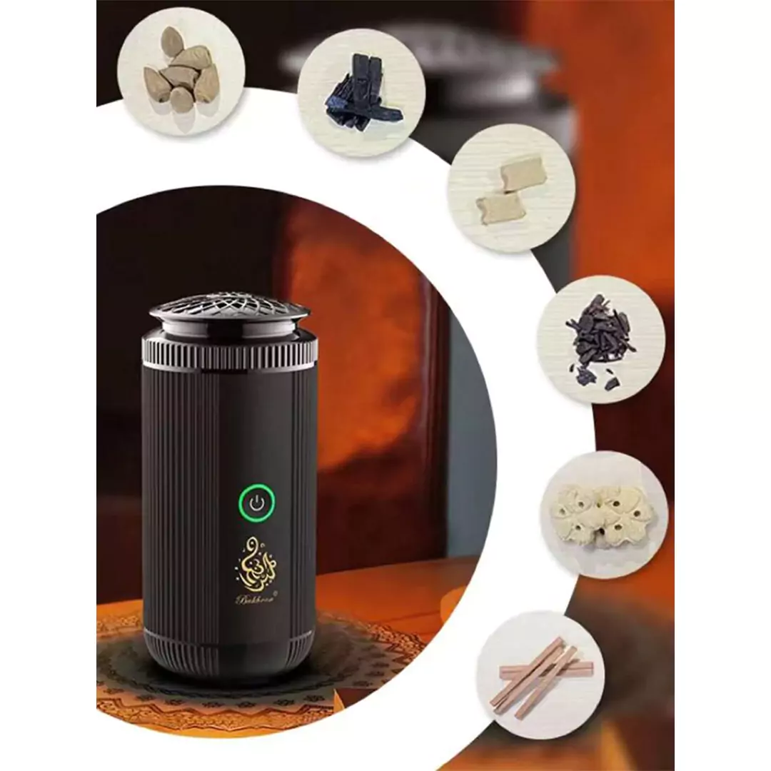 Stainless Steel Smart Portable Bakhoor Burner – Rechargeable Electric Incense Burner with USB Type-C - Image 3