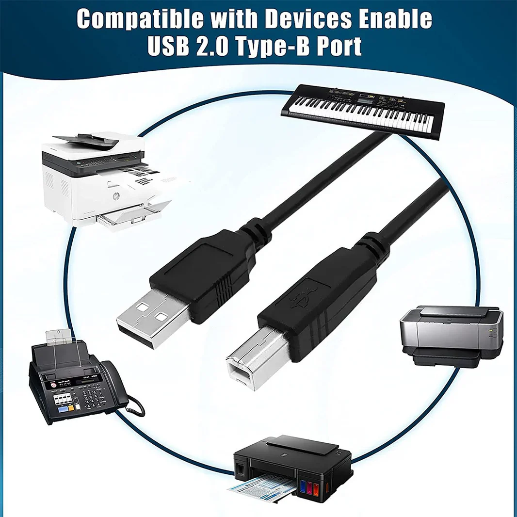 USB 2.0 Printer Cable - USB A to USB B/ 5 meter - Image 4
